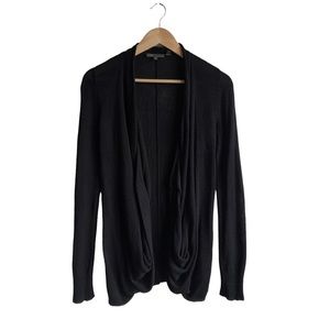 Vince Cardigan Small Black Open Front Draping Front Pockets
